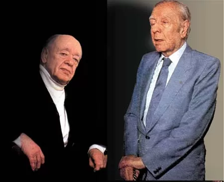 EUGENE IONESCO Y JORGE LUIS BORGES. Algunos dicen que pudieron haberse encontrado en Buenos Aires en 1970.