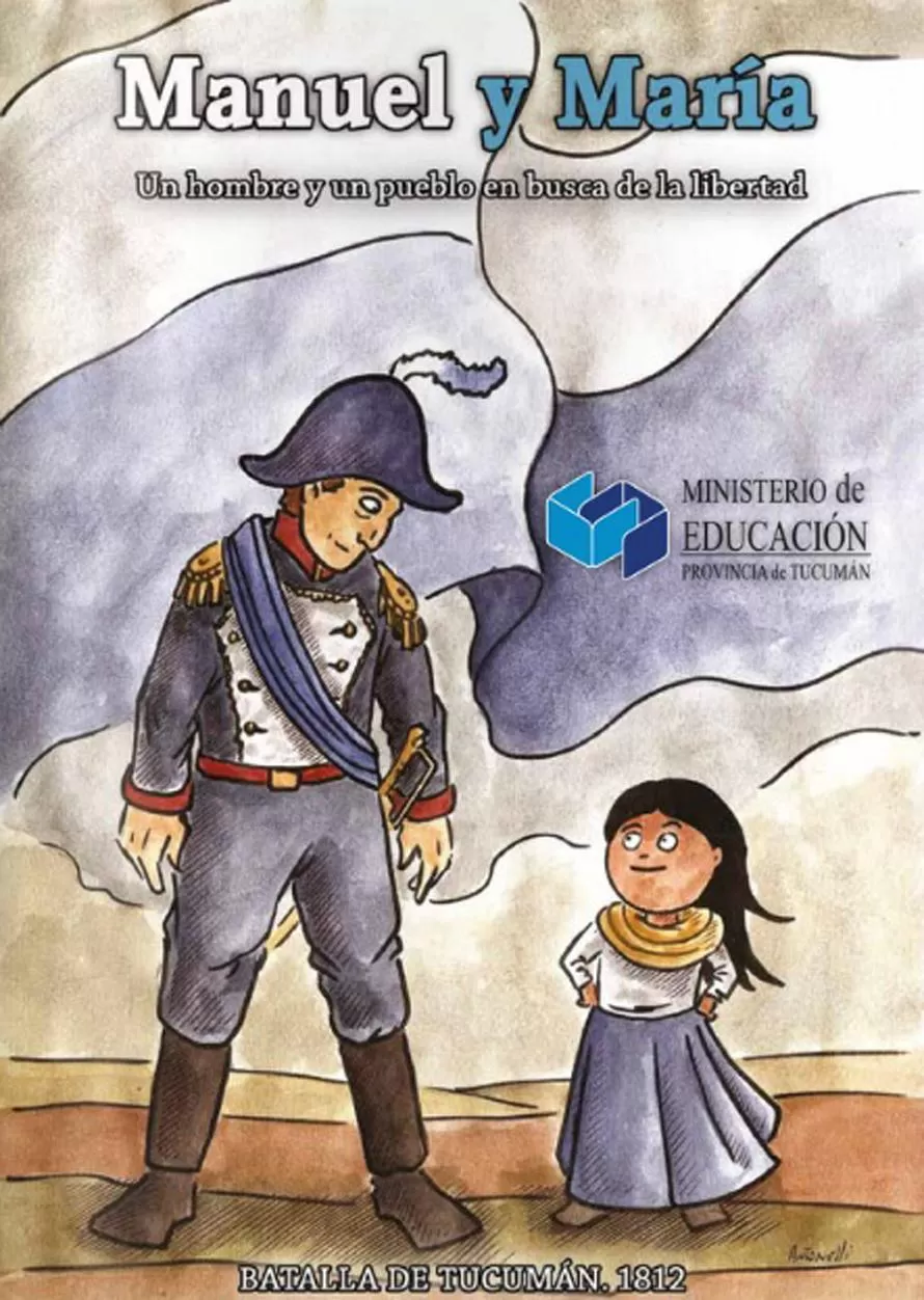 ATRACTIVO. Ya desde la tapa el héroe de la patria se torna real. GENTILEZA DEL MINISTERIO DE EDUCACION.