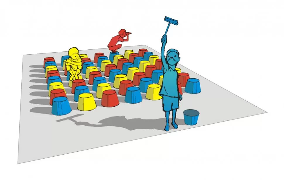 PERSONAJES. Los simpáticos patitos en la instalación de Patio Itaú. GENTILEZA DE CECILIA QUINTEROS MACCIO.