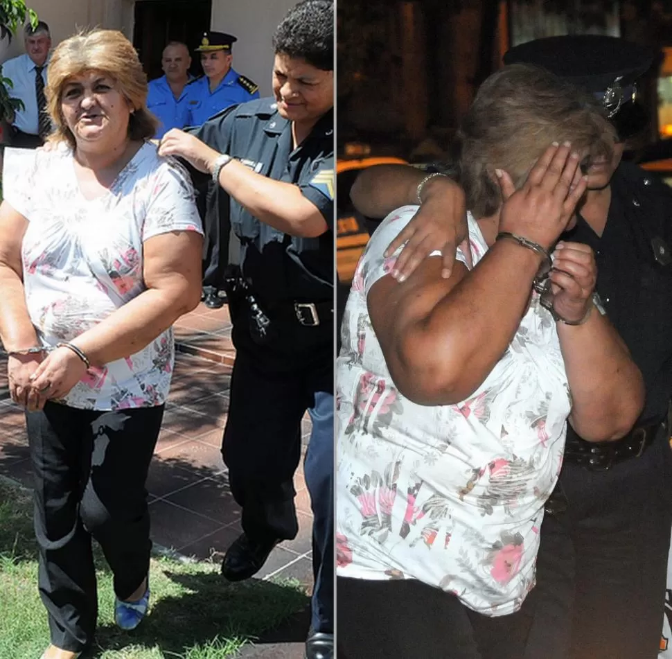 BAJO ARRESTO. Irma Medina sale esposa de su casa de La Rioja y por la noche llegó a Tucumán. FOTOS: GENTILEZA FRANCISCO TORRES - LA GACETA / FOTO DE HECTOR PERALTA