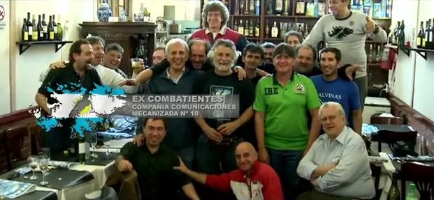 JUNTOS. El video reunió a ex compañeros de una compañía que estuvo en Malvinas. IMAGEN DE VIDEO