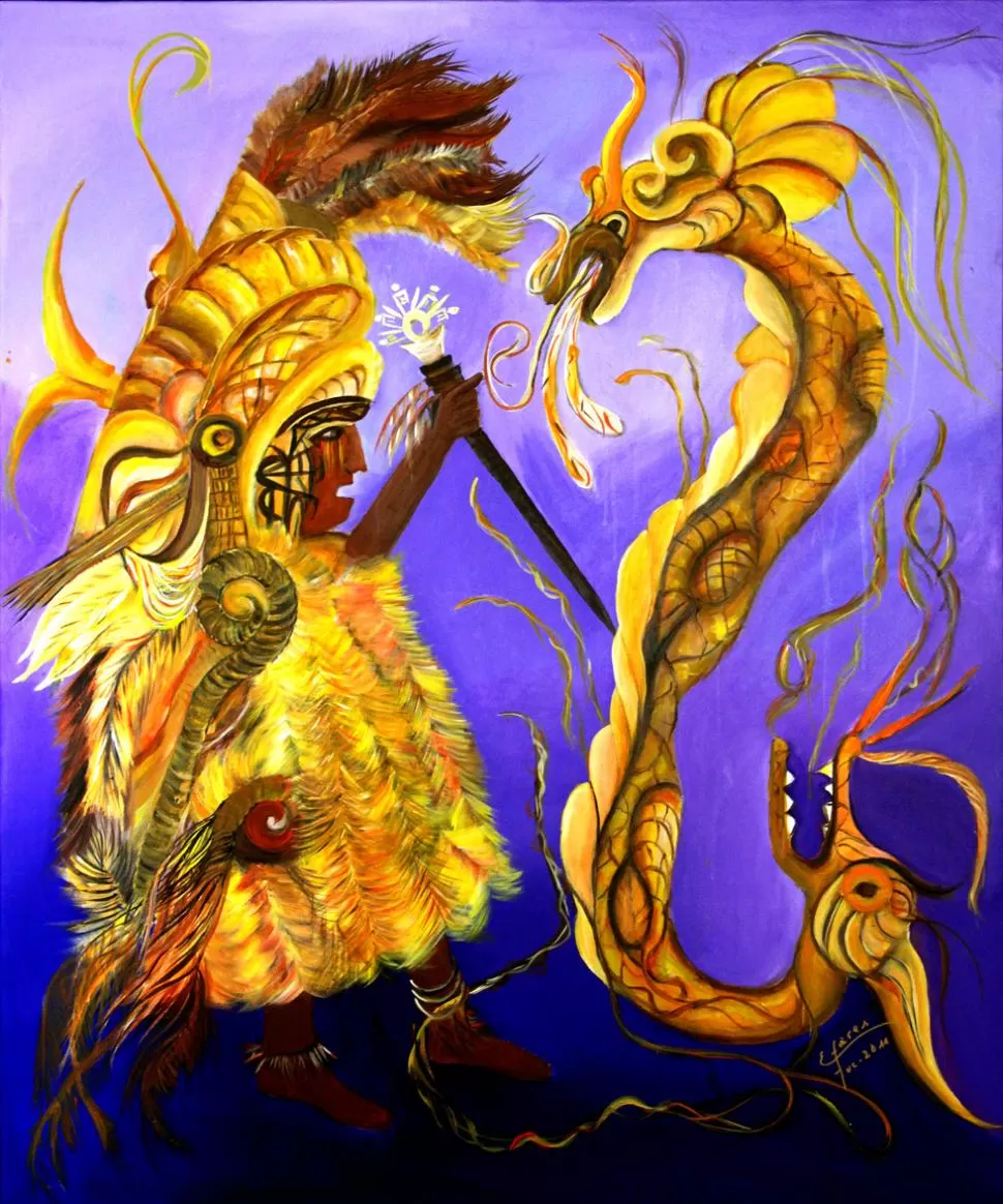 ACRÍLICOS. Una de las obras de El Sueño de América de Albaca Fares  