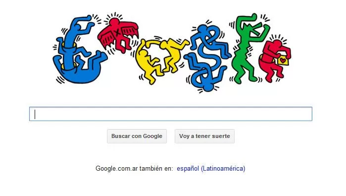 COLORIDO. El doodle en homenaje a Keith Haring. CAPTURA DE PANTALLA.