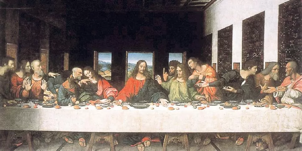LA ÚLTIMA CENA. Mural de Leonardo Da Vinci, pintado a fines del siglo XV. YCDYCZ.COM