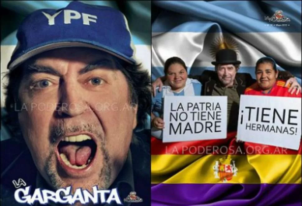 A LOS GRITOS. Desde la tapa de la revista La garganta poderosa, Sabina sentó posición sobre YPF. FOTO TOMADA DE LAPODEROSA.ORG.AR