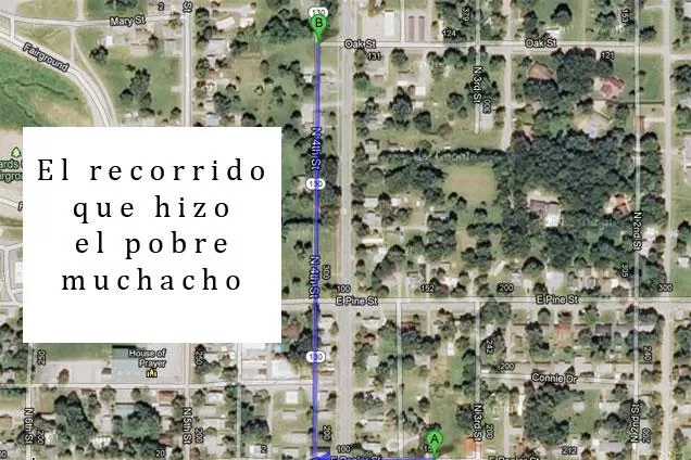 RECORRIDO. Ese es el trayecto que el sujeto corrió desnudo. FOTO TOMADA DE EL BLOG DEL BECARIO (20 MINUTOS.ES)