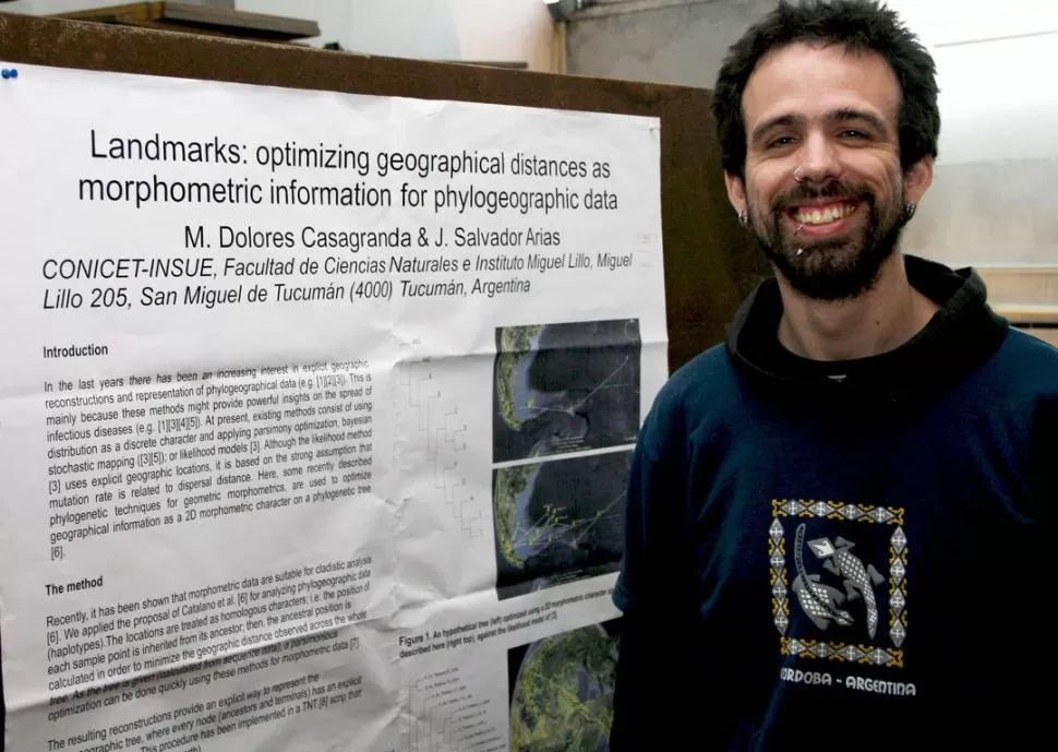 INNOVADOR. Arias creó un programa para el estudio de la biogeografía. PRENSA UNT 