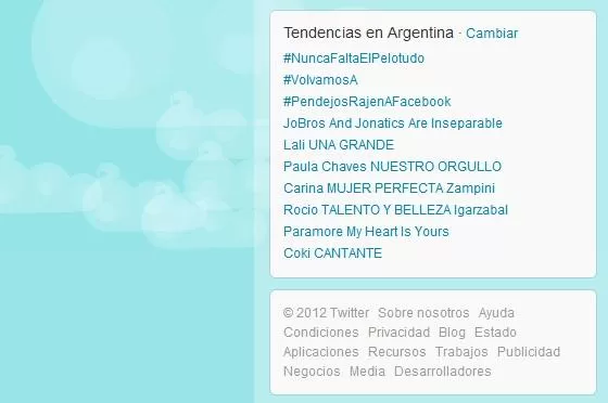 TENDENCIA FARANDULERA. Los cholulos se tomaron los Trend Topics. CAPTURA DE PANTALLA