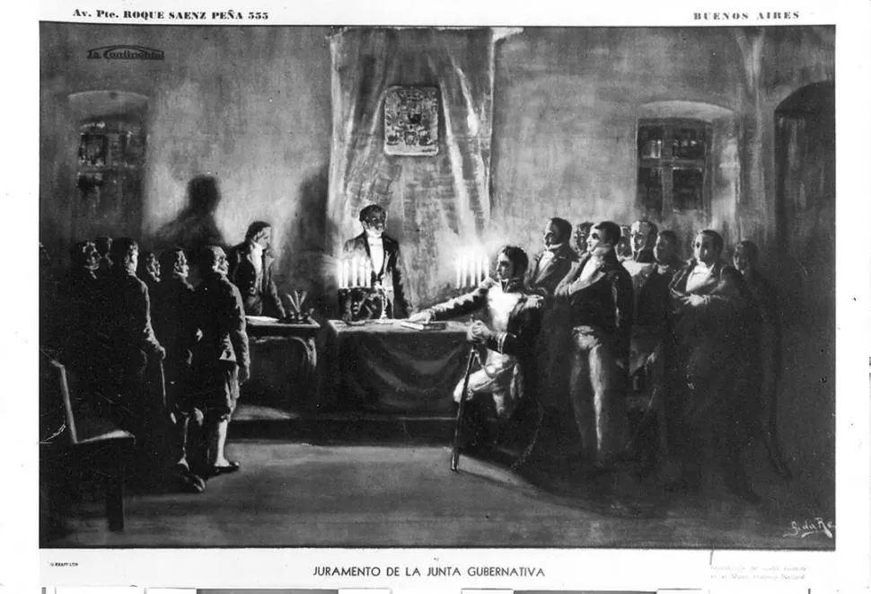 LA JUNTA DE 1810. Cada jurisdicción designó un diputado como representante, y Tucumán eligió a Manuel Felipe Molina. LA GACETA / ARCHIVO