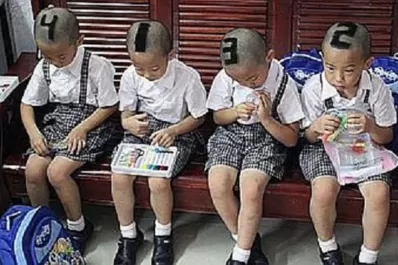 Una madre china numeró a sus hijos para diferenciarlos