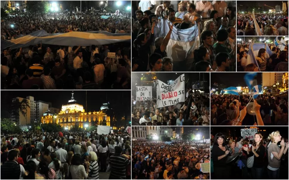 FUERTE PRESENCIA. La protesta en Tucumán fue una de las más importantes del interior del país. LA GACETA / FOTOS DE OSCAR FERRONATO E INES QUINTEROS ORIO