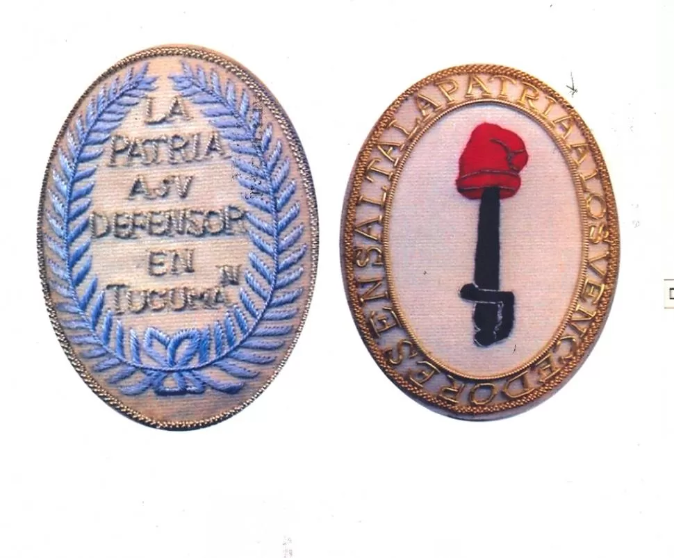 PREMIOS DEL GUERRERO. Escudos acordados por el Estado a los vencedores en las batallas de Tucumán y Salta. 