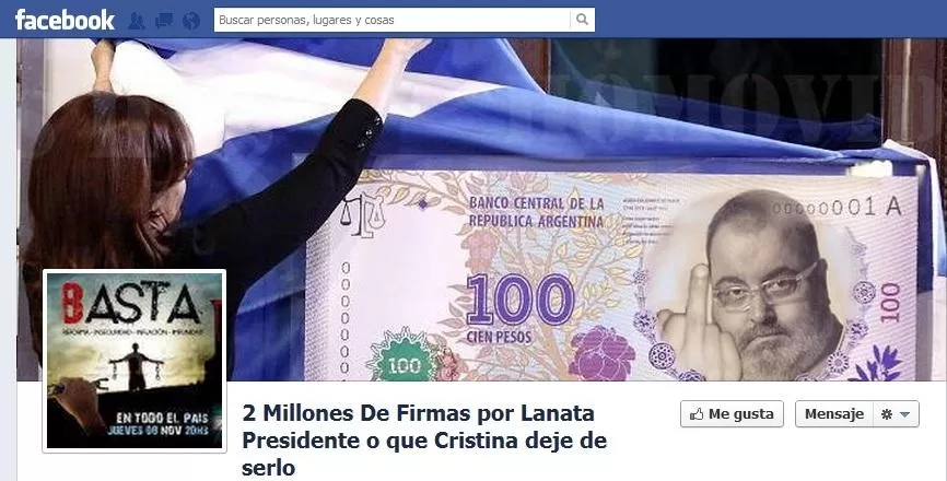 PEDIDO. Miles de usuarios de Facebook quieren al periodista en casa Rosada. CAPTURA DE PANTALLA