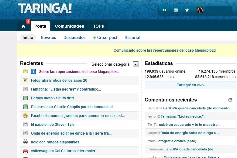 COMUNIDAD. El sitio recibe cientos de miles de visitas diarias y posee más de 16 millones de miembros. CAPTURA DE PANTALLA