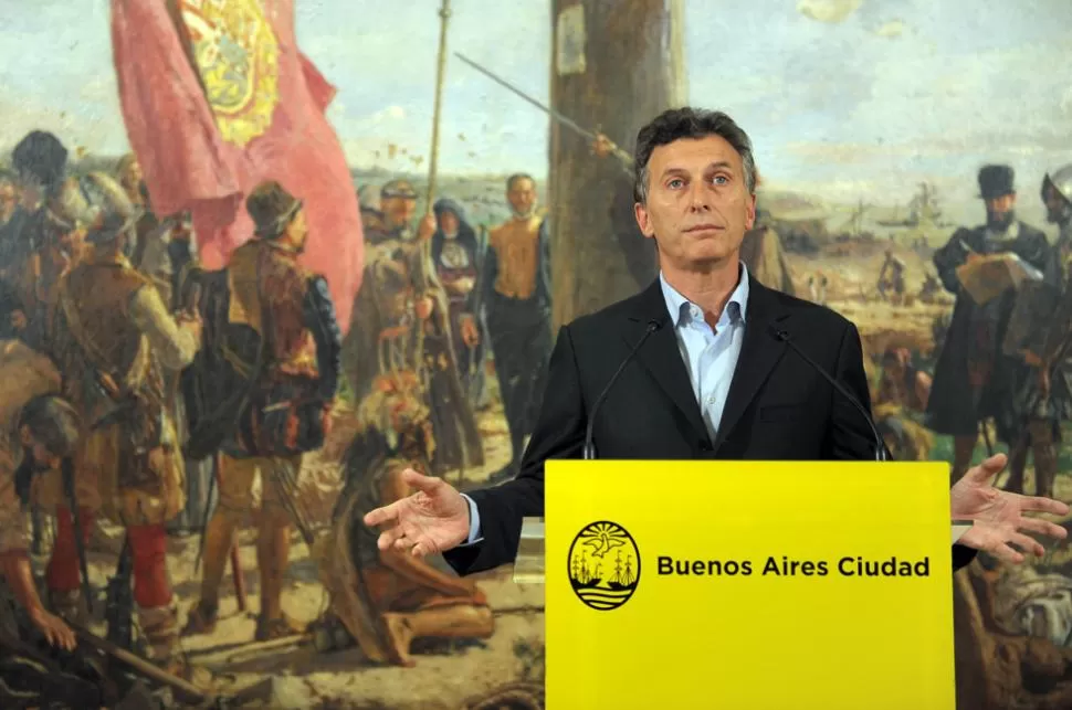 MENSAJE. Macri se dirigió a los uniformados desde el Gobierno porteño. TELAM