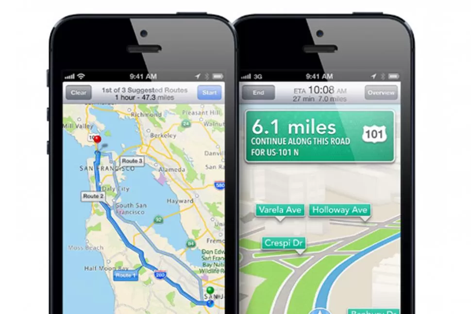 CUESTIONADOS. La nueva aplicación provista por TomTom dejó insatisfechos a miles de usuarios. FOTO TOMADA DE APPLE.COM