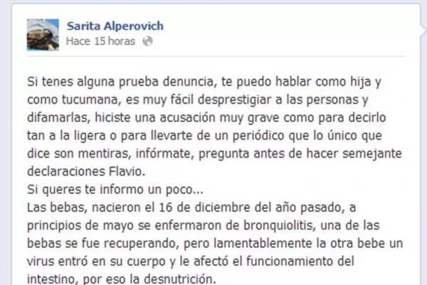 La publicación de la hija de Alperovich sobre Morena causa polémica