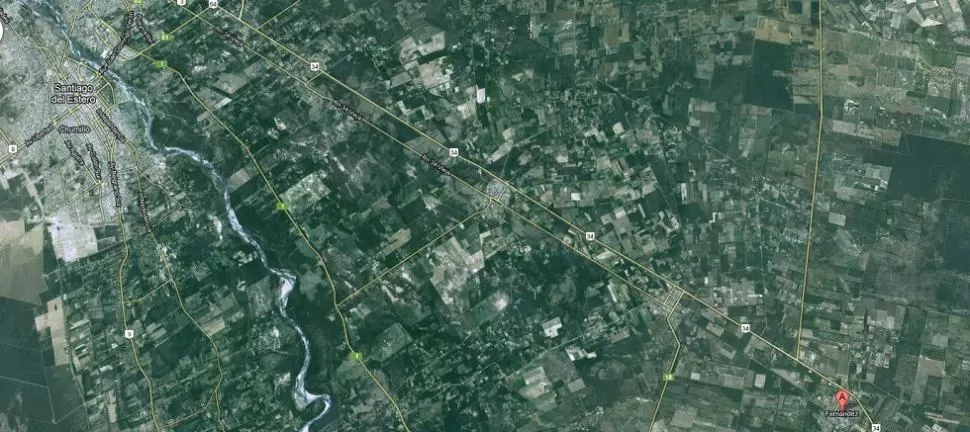 EL LUGAR. La ciudad de Fernández, a 60 kilómetros de la capital santiagueña, es considerada la capital del agro de la provincia. MAPSGOOGLE.COM.AR