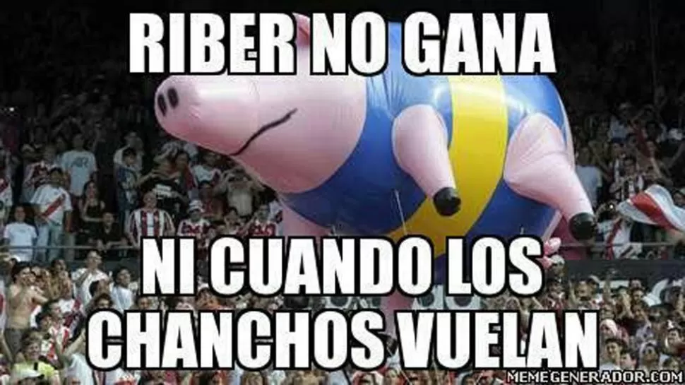 GASTADA. Los hinchas de Boca se burlan de los de River.