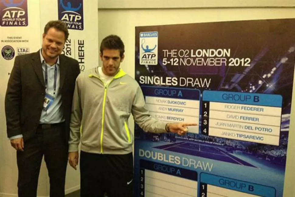 RIVAL. Juan Martín Del Potro enfrentará al español David Ferrer en el primer partido en el Master de Londres.