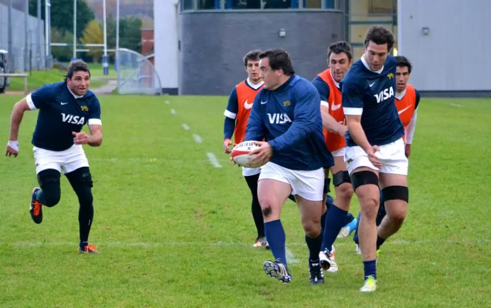 PUESTA A PUNTO. Los Pumas continúan trabajando en Cardiff con la mira puesta en el debut en tierra europea. FOTO DE PRENSA UAR