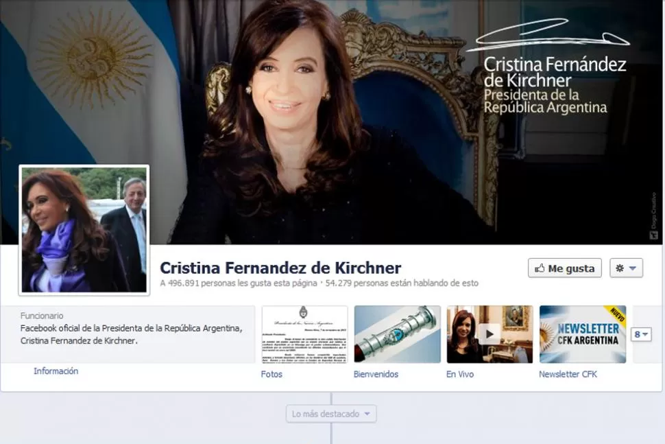 SIN DOBLECES. La Presidenta opinó acerca de la manifestación. PORTADA DEL FACEBOOK DE LA PRESIDENTA