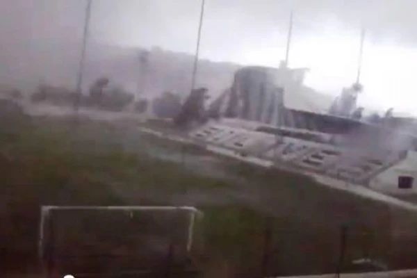 Un tornado arrasó con un estadio en Portugal