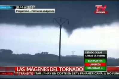 Un tornado aterrorizó a la ciudad de Pergamino
