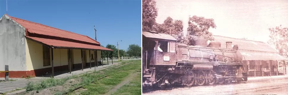 REPARADA. La construcción de la parada hoy sirve para capacitar a empleados y vecinos del municipio cabecera del departamento Jiménez, de Santiago del Estero. A la derecha, cuando lucía su esplendor en los años 60. 