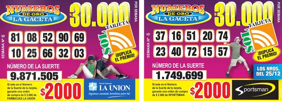 Los Números de Oro de LA GACETA