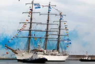 La Fragata Libertad amarró en el puerto de Mar del Plata y culminó su travesía