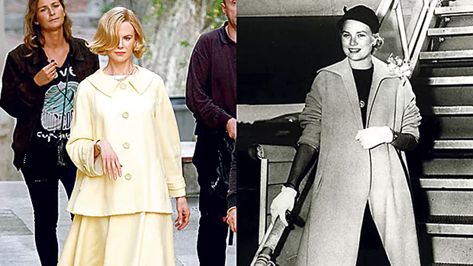 FICCIÓN Y REALIDAD. Kidman en una escena del filme y Grace en 1962.