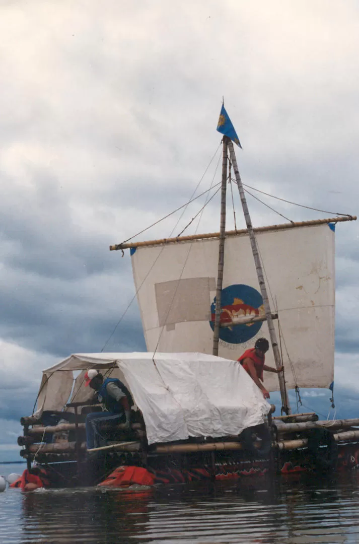 IMPONENTE. Los monterizos llegaron hasta Las Termas en la balsa que pesaba 900 kg y medía 6 metros de largo. 