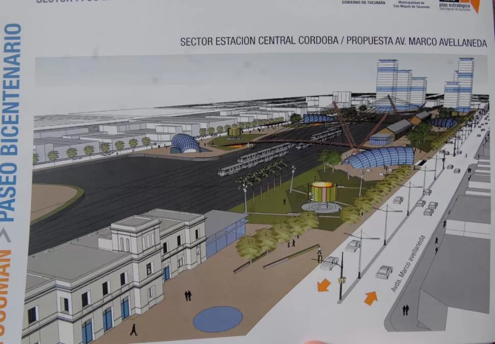 REMODELACIÓN FERROURBANÍSTICA. Este es uno de los proyectos oficiales para la reapertura de las calles. LA GACETA / REPRODUCCIóN DE ENRIQUE GALINDEZ