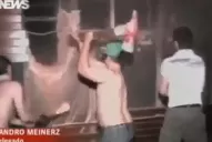 Los rescatistas abrieron un hueco en la pared