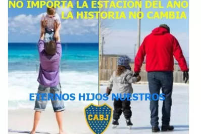 Con afiches, los hinchas de Boca gastan a los de River