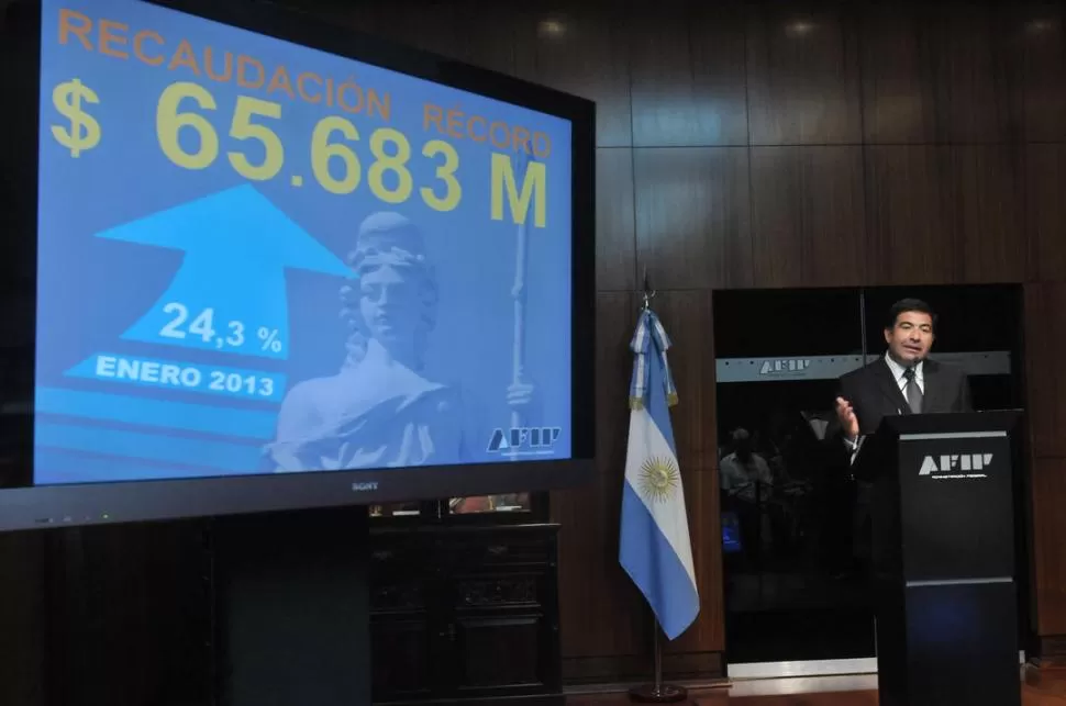 CONFERENCIA DE PRENSA. Ricardo Echegaray, titular de la AFIP, presenta la recaudación fiscal nacional.  TELAM