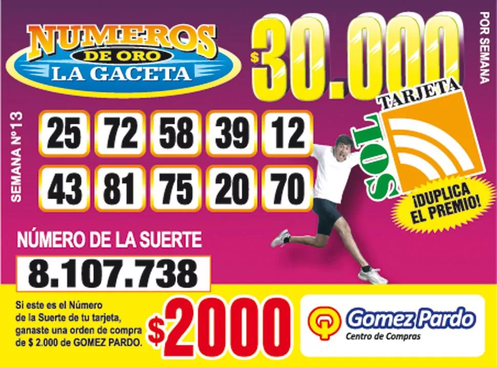 Los Números de Oro de LA GACETA