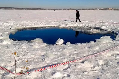 Hallan un cráter en el lugar de la caída del meteorito