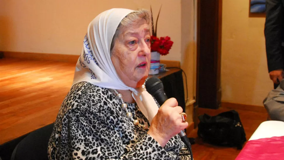 TESTIGO. La titular de la Asociación Madres de Plaza de Mayo, Hebe de Bonafini. TELAM