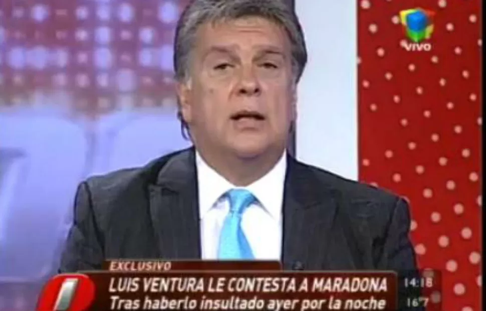 DURO. Ventura no se calló nada y le contestó al 10. IMAGEN DE VIDEO/TN.COM.AR