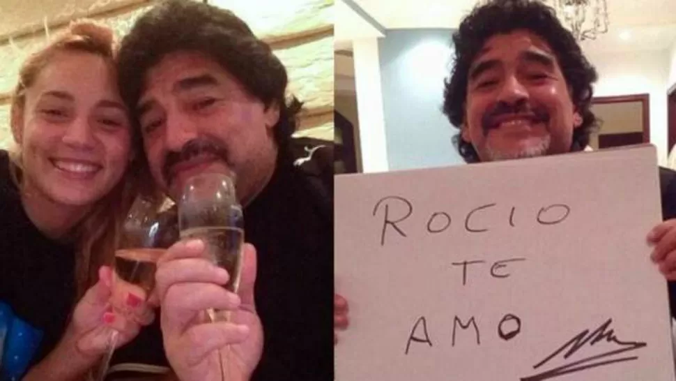 DULCE AMOR. Maradona blanqueó vía web su relación con la futbolista hace pocos días. FOTO TOMADA DE PERFIL.COM