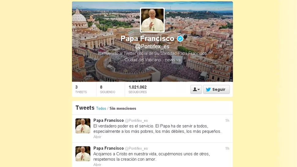 CAPTURA DE TWITTER / @PONTIFEX_ES