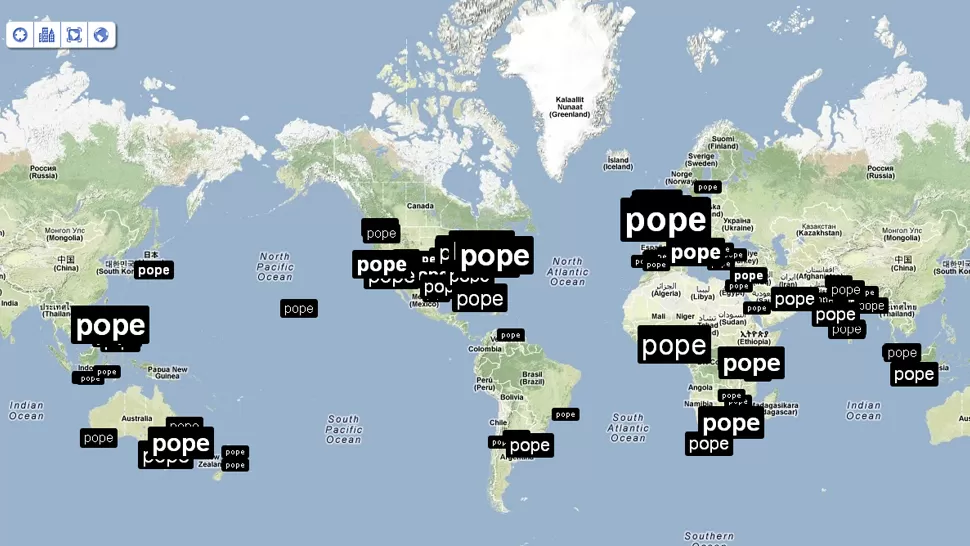 MONOTEMATICO. Los ojos del mundo estuvieron posados sobre el Vaticano. CAPTURA DE TRENDSMAPS.COM