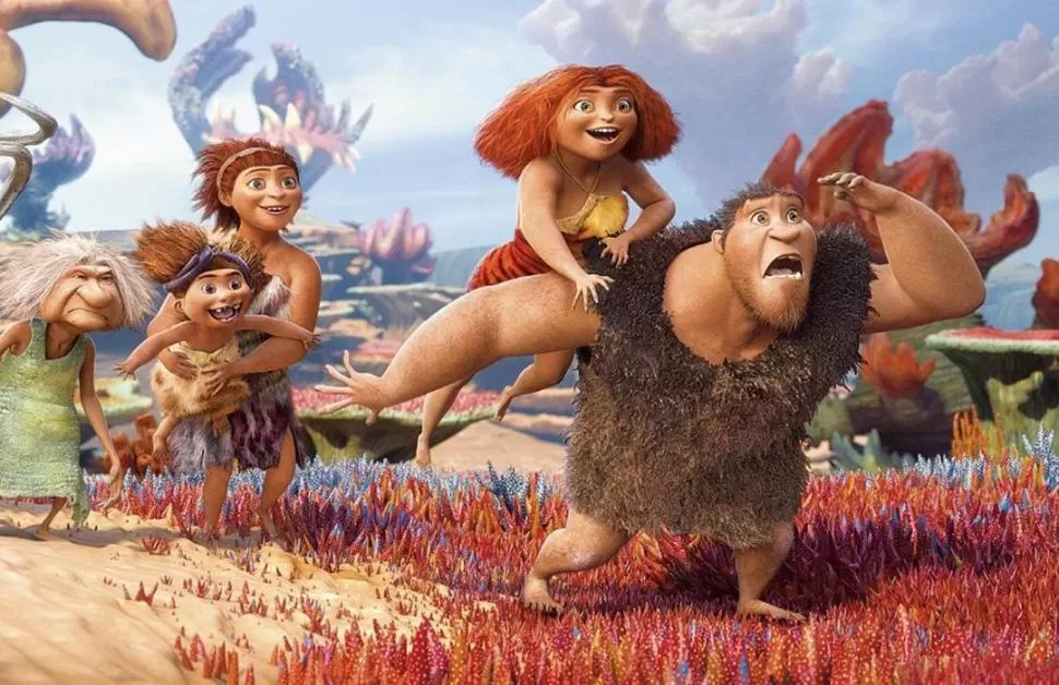 ¡SOLUCIÓN A LA VISTA! Los Croods salen a recorrer el mundo cuando su cueva queda destruída.  