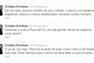 Cristina criticó a los grupos que protagonizaron incidentes el domingo