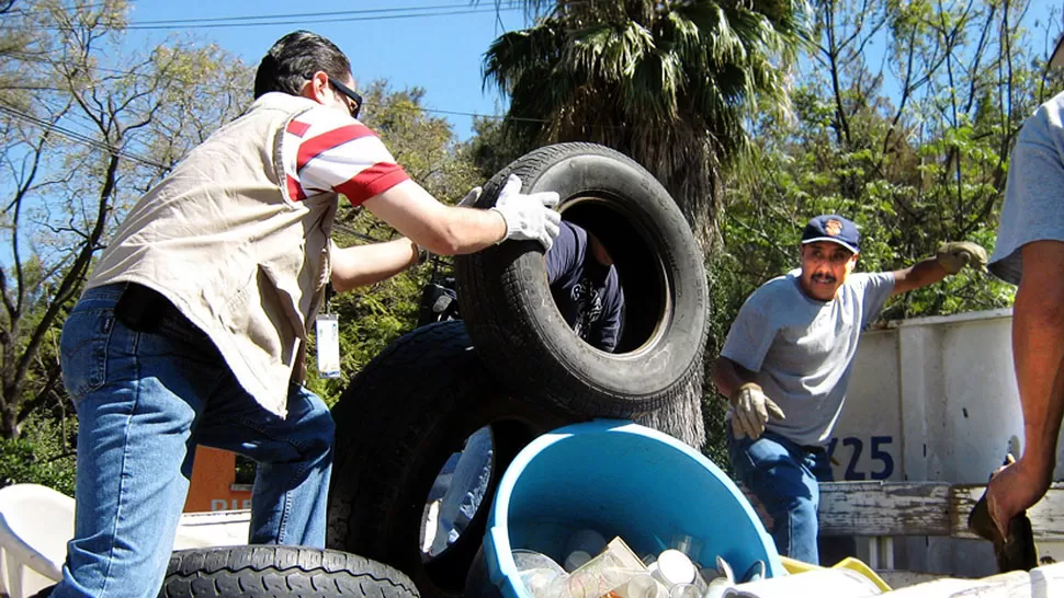 DESCACHARRADO. El mosquito que transmite el dengue se cría en agua estancada, por lo que recomiendan no tener recipientes donde se junte líquido. ARCHIVO