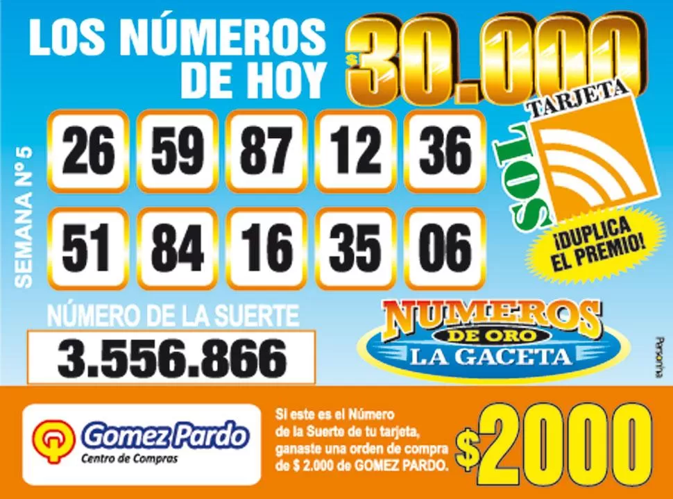 Los Números de Oro de LA GACETA