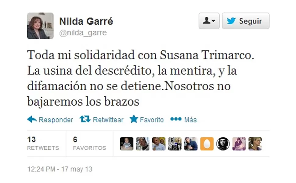 APOYO. La ministra de la Nación también defendió a Susana Trimarco de los dichos de Jorge Lanata. CAPTURA DE PANTALLA/TWITTER.COM