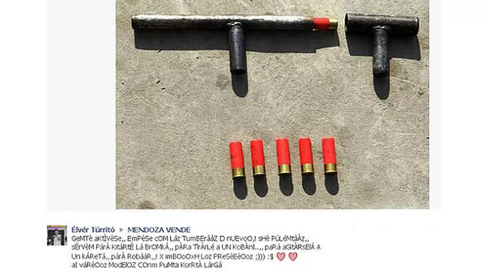 ARMAS. Esta es la publicación en Facebook, que luego fue dada de baja. FOTO TOMADA DE INFOBAE.COM